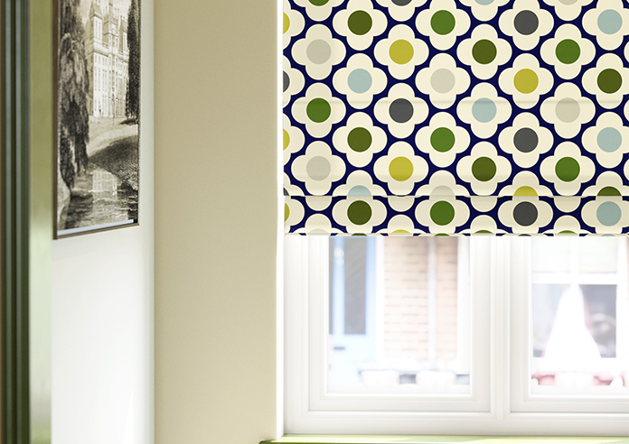 Orla Kiely Spot Flower, Blue Multi - Roman Blind - Image 5
